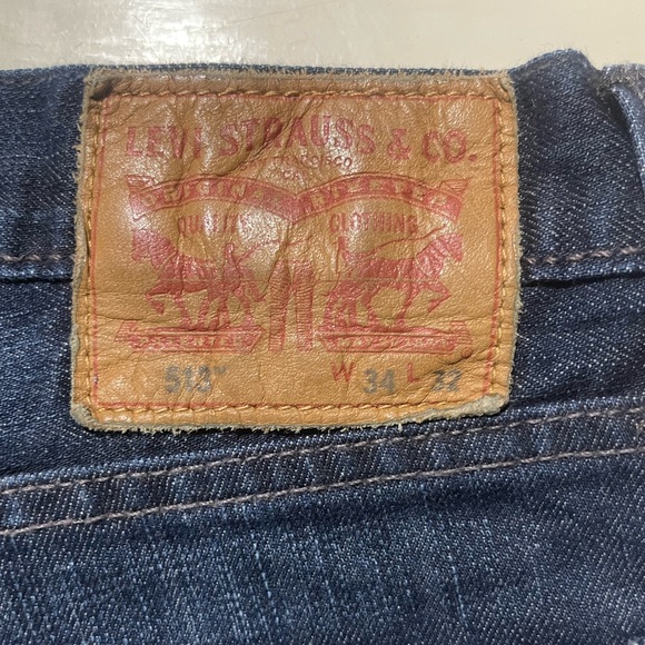 Levi Strauss & Co. - 513 - Men’s - Slim Straight Jeans - 34x32 - Blue - Picture 6 of 6